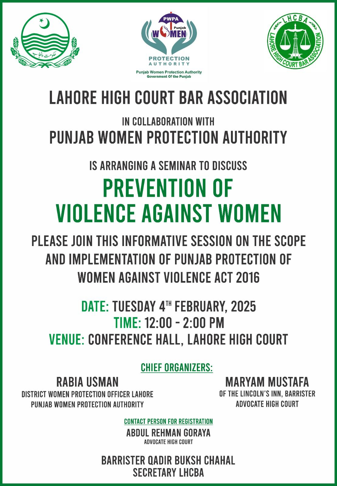 Prevention of Violence Against Women Seminar