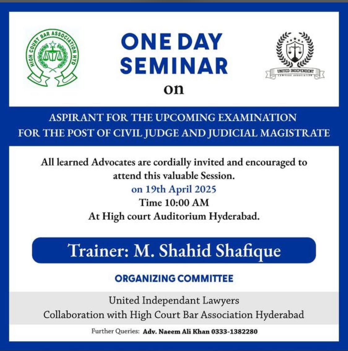 One Day Seminar For the Aspirant of Civil Judge & JM